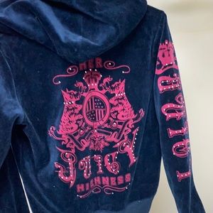 juicy couture navy velvet suit. XL